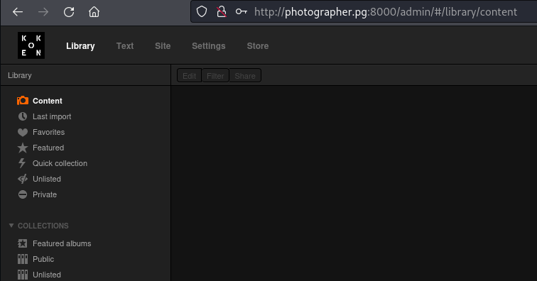 Tela pós autenticação