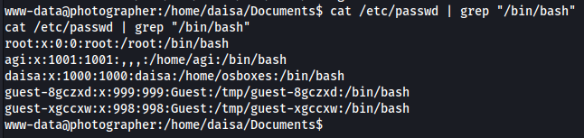 Visualização de usuários com shell