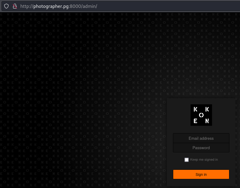 Painel administrativo do webserver na porta 8000