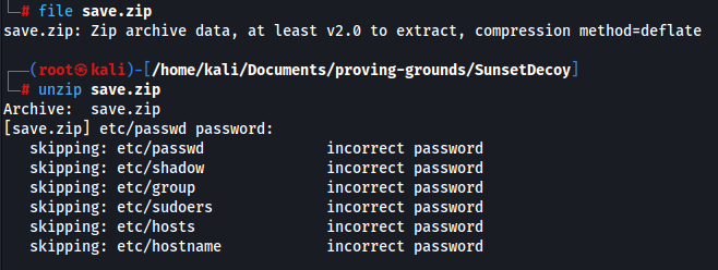 Manipulação do arquivo zip